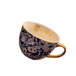 Lilly Pulitzer Blue Paisley Gold Coffee Mug